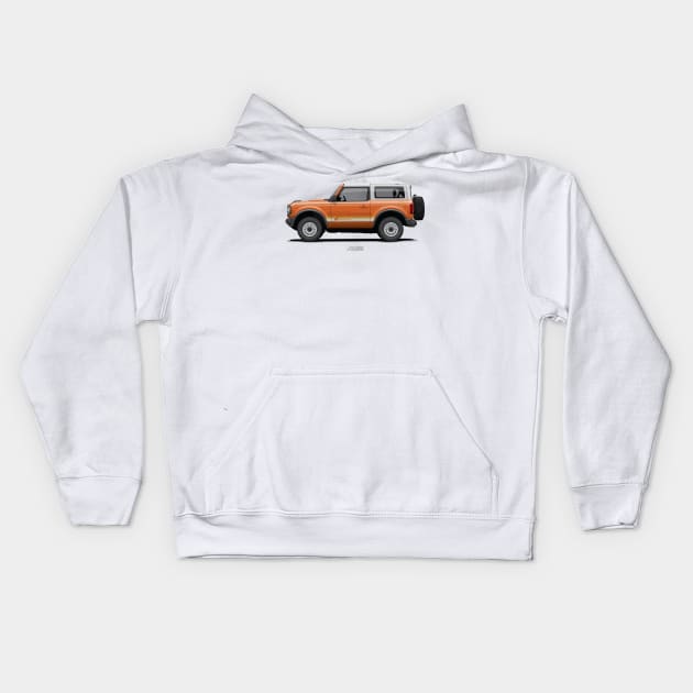 NEW BRONCO - Orange Kids Hoodie by ARVwerks